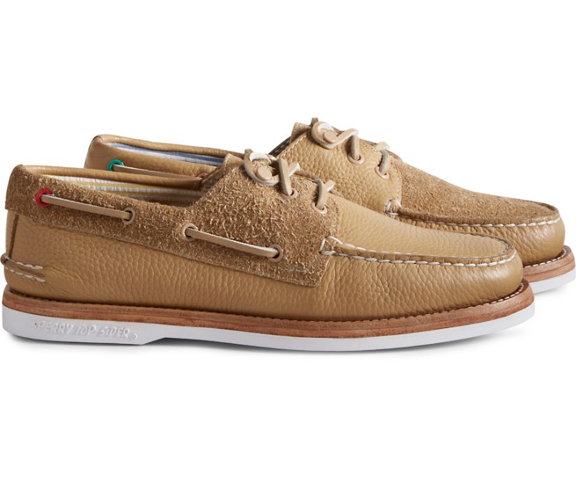 Sperry Cloud Authentic Original 3-Eye Suede Boat Shoes - Men's Boat Shoes - Brown [LH2453619] Sperry